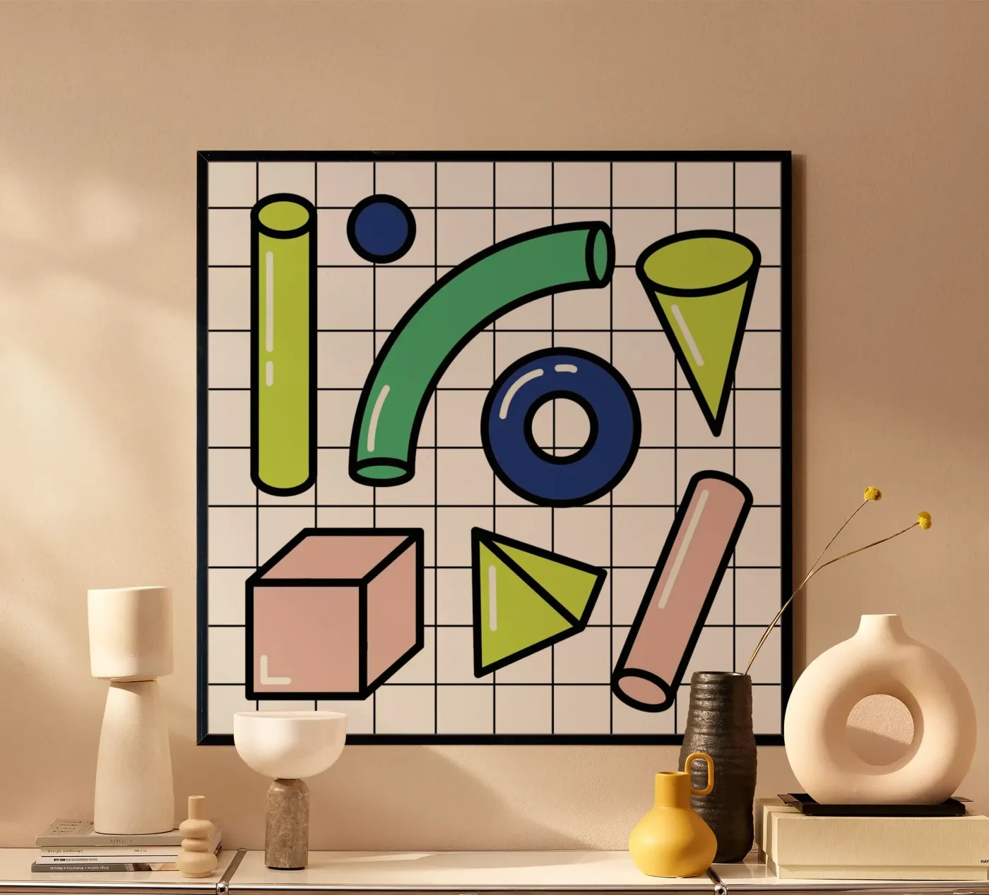 Shapes On A Grid poster da Rachel Peck