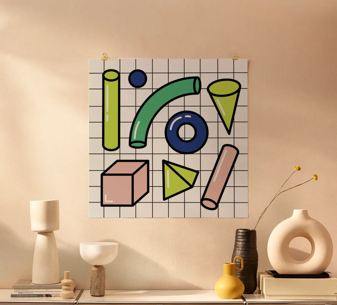 Shapes On A Grid poster da Rachel Peck