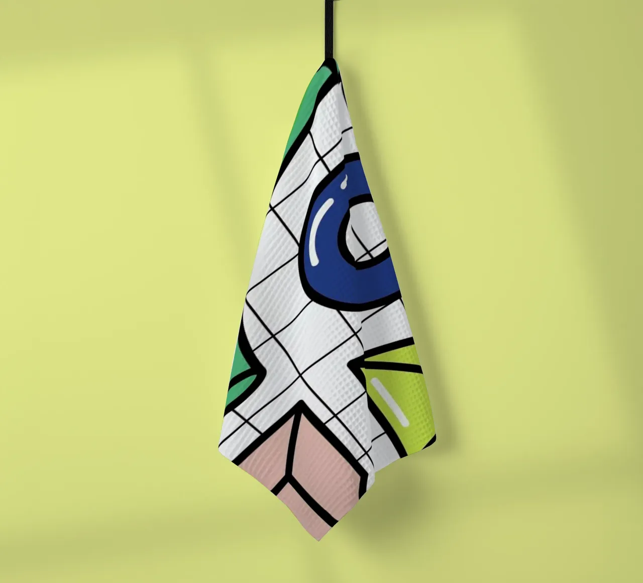 Shapes On A Grid tea towel by Rachel Peck