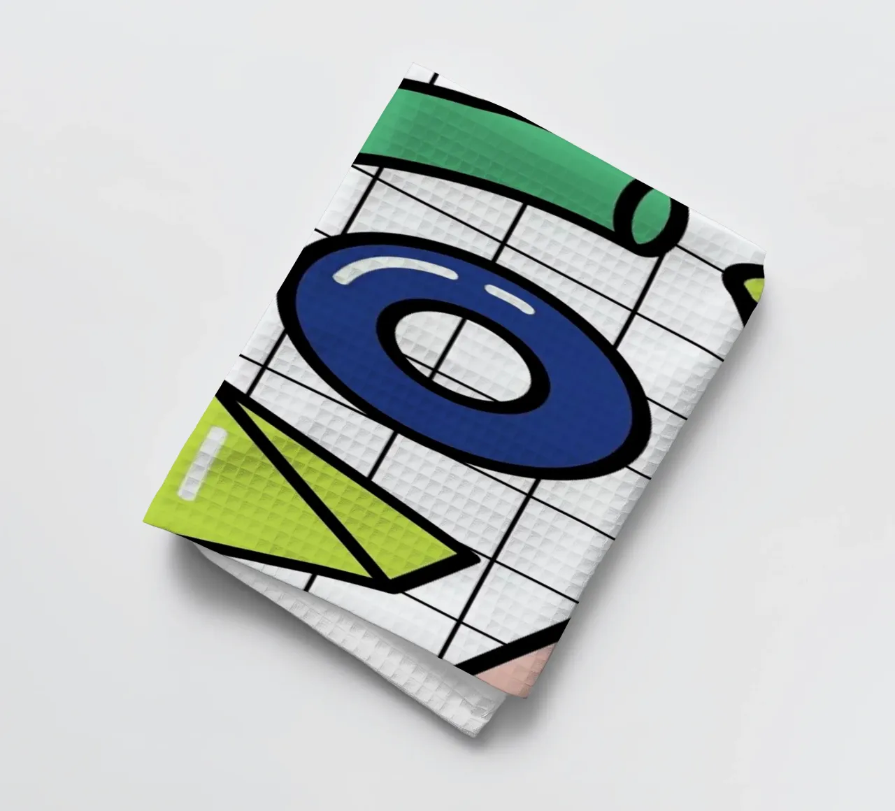 Shapes On A Grid tea towel by Rachel Peck