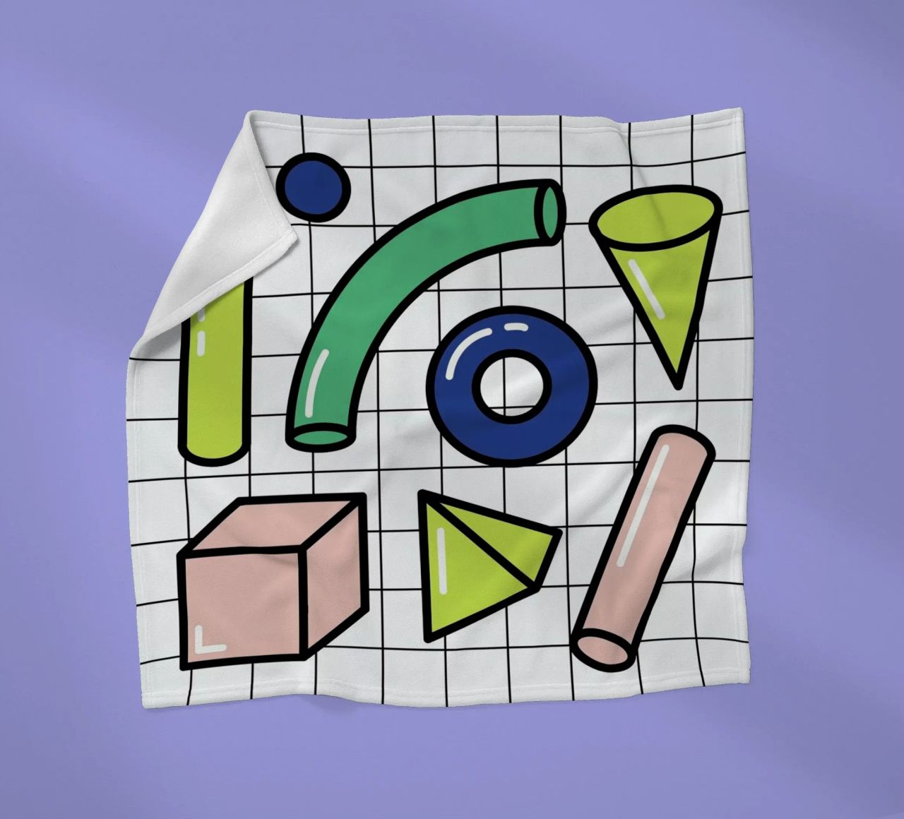 Shapes On A Grid coperta in pile da Rachel Peck