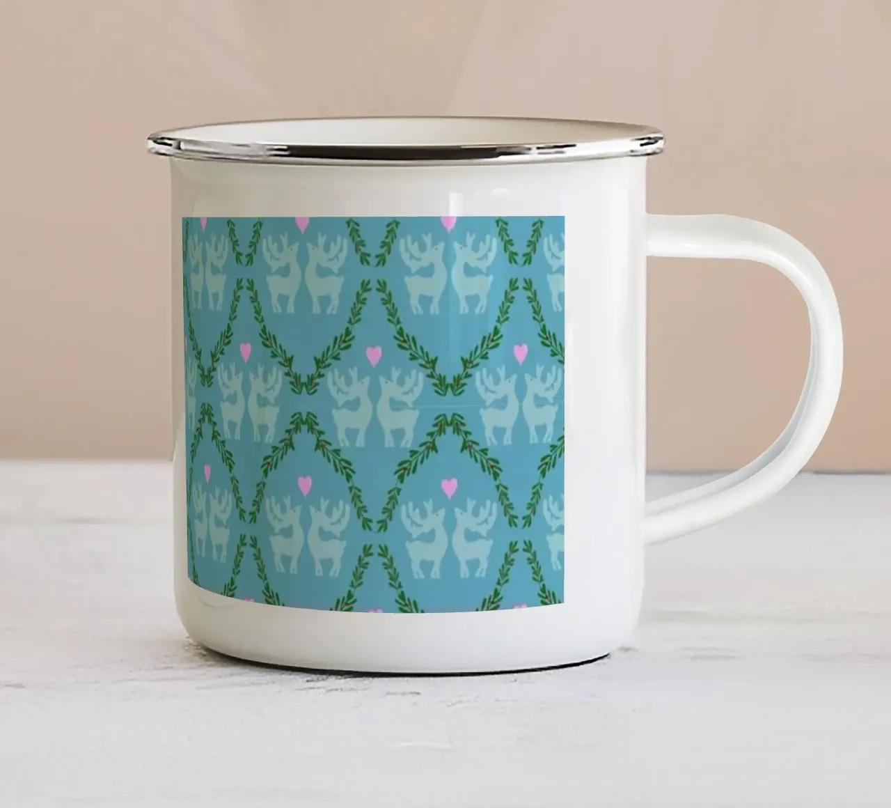 HirschgeWeihnachten türkis tazza in smalto da Miris bunte Modewelt