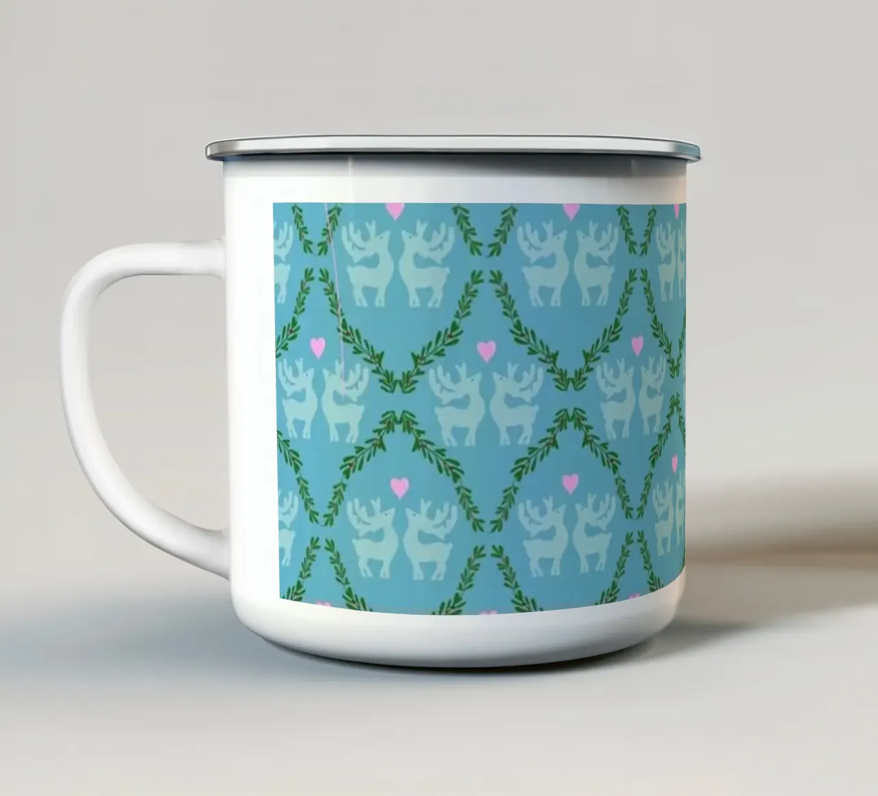 HirschgeWeihnachten türkis tazza in smalto da Miris bunte Modewelt