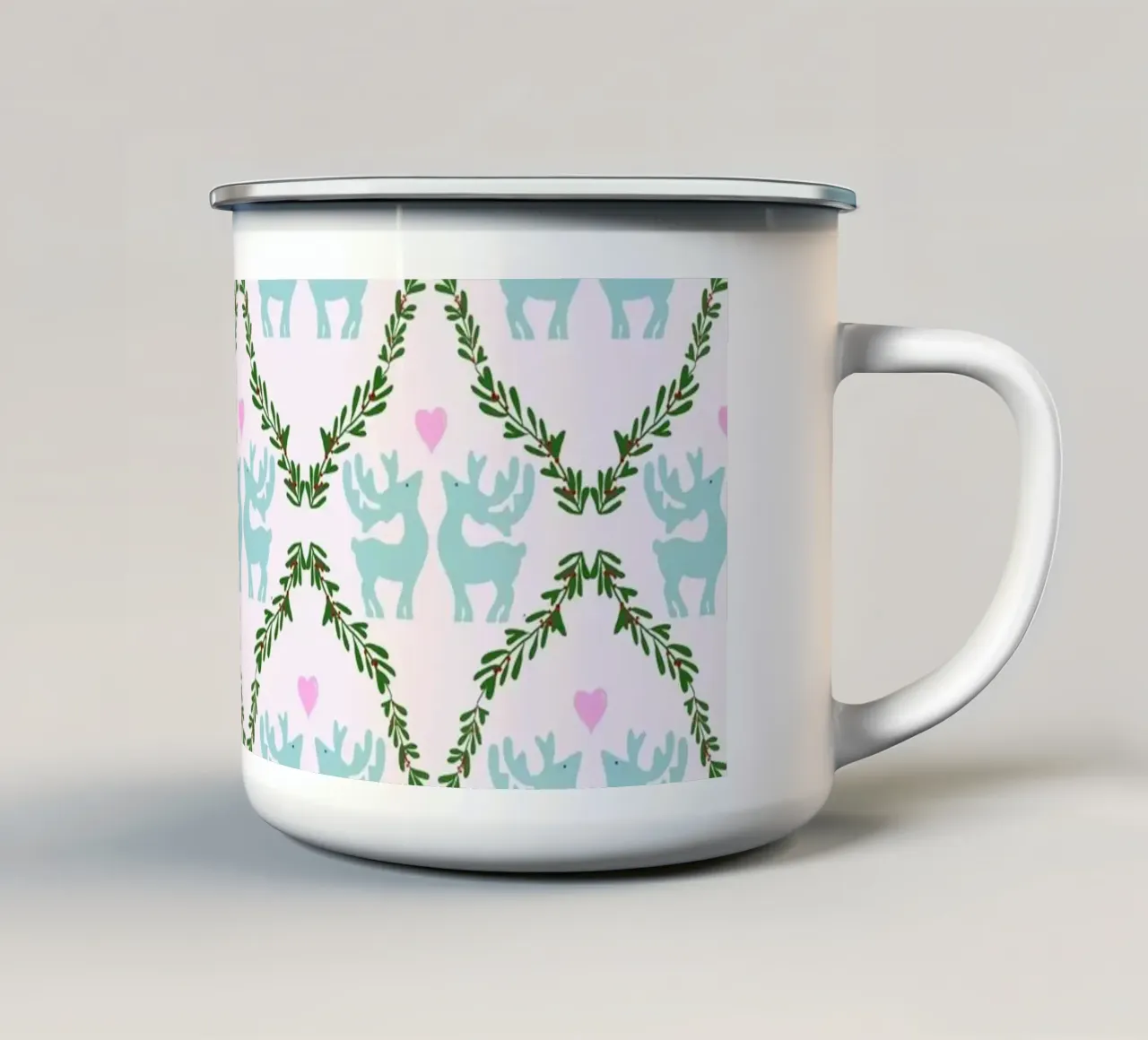 HirschgeWeihnachten hell tazza in smalto da Miris bunte Modewelt