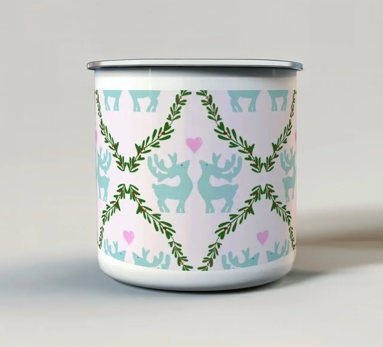 HirschgeWeihnachten hell tazza in smalto da Miris bunte Modewelt