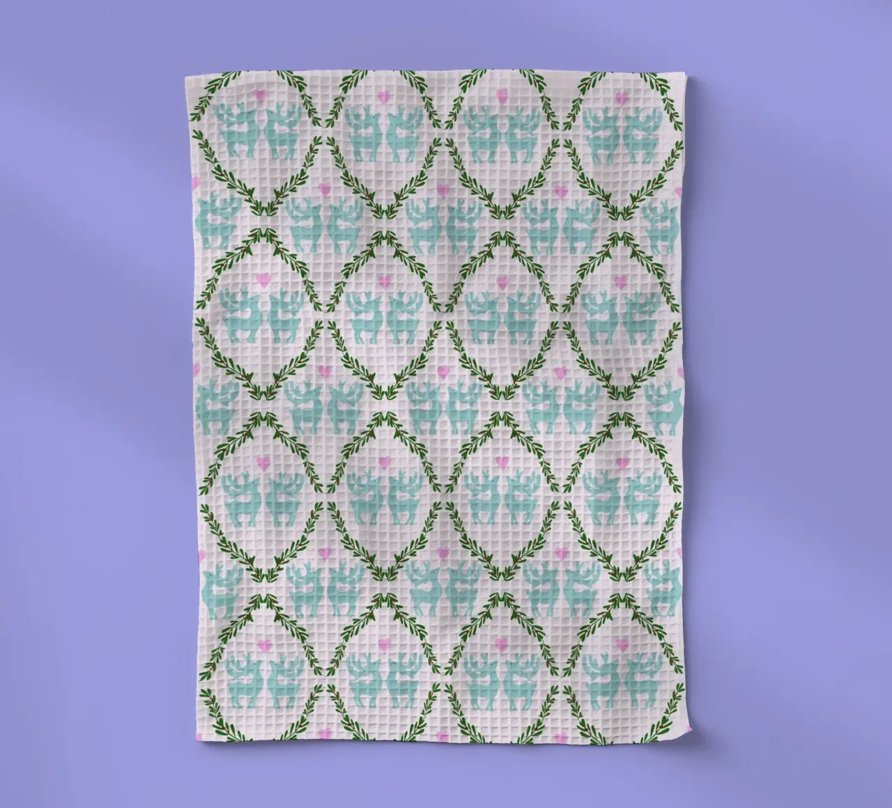 HirschgeWeihnachten hell tea towel by Miris bunte Modewelt