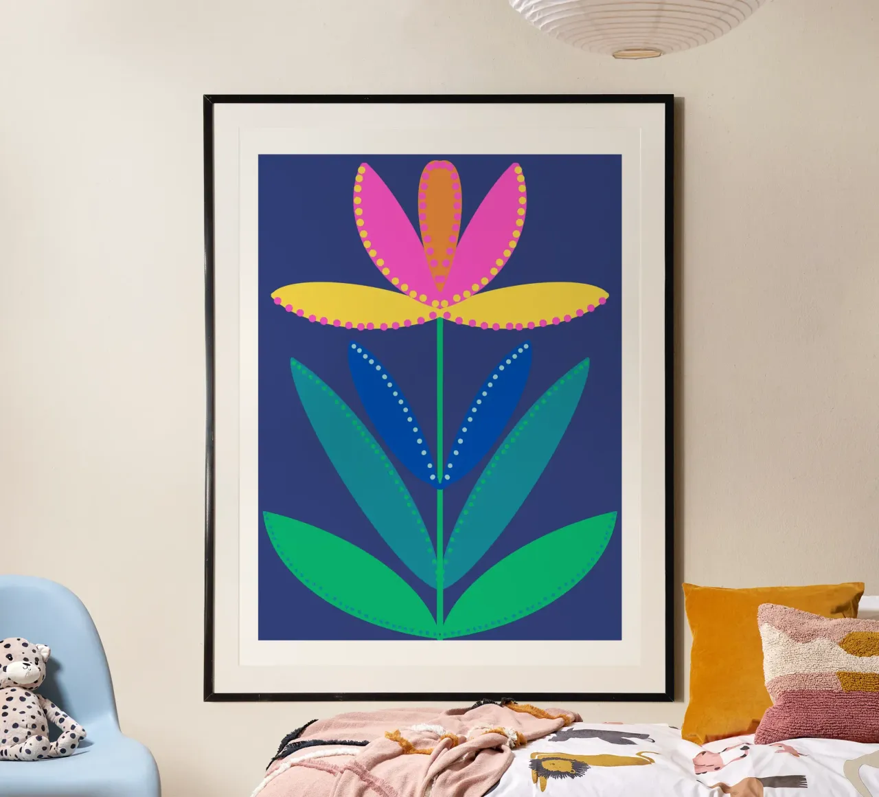 Tulipa blau big poster con telaio in plastica da Miris bunte Modewelt