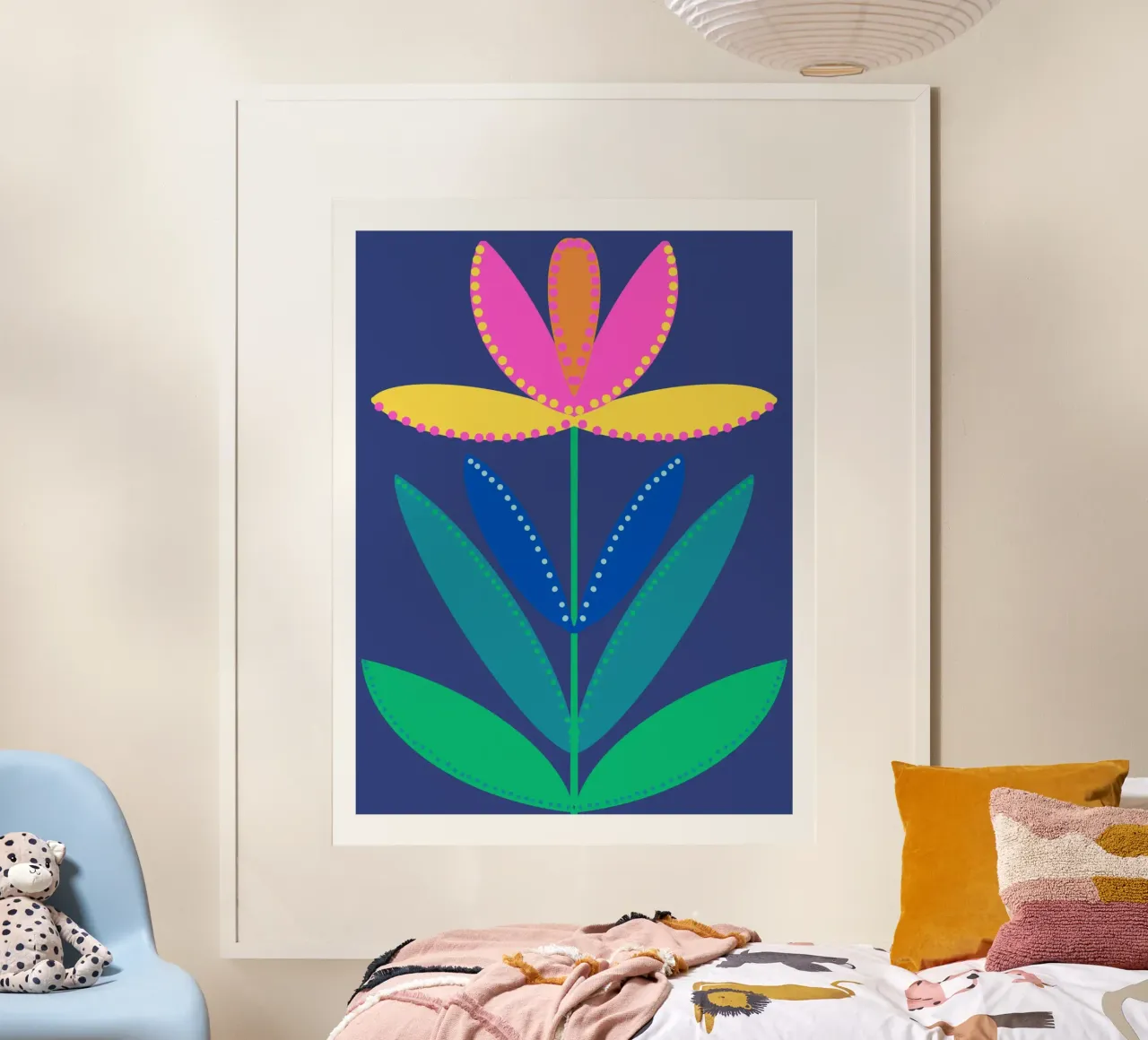 Tulipa blau big poster con telaio in plastica da Miris bunte Modewelt