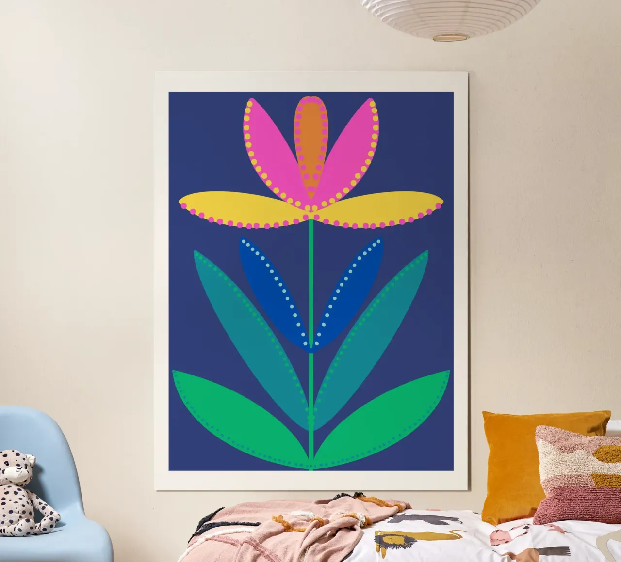 Tulipa blau big poster con telaio in plastica da Miris bunte Modewelt