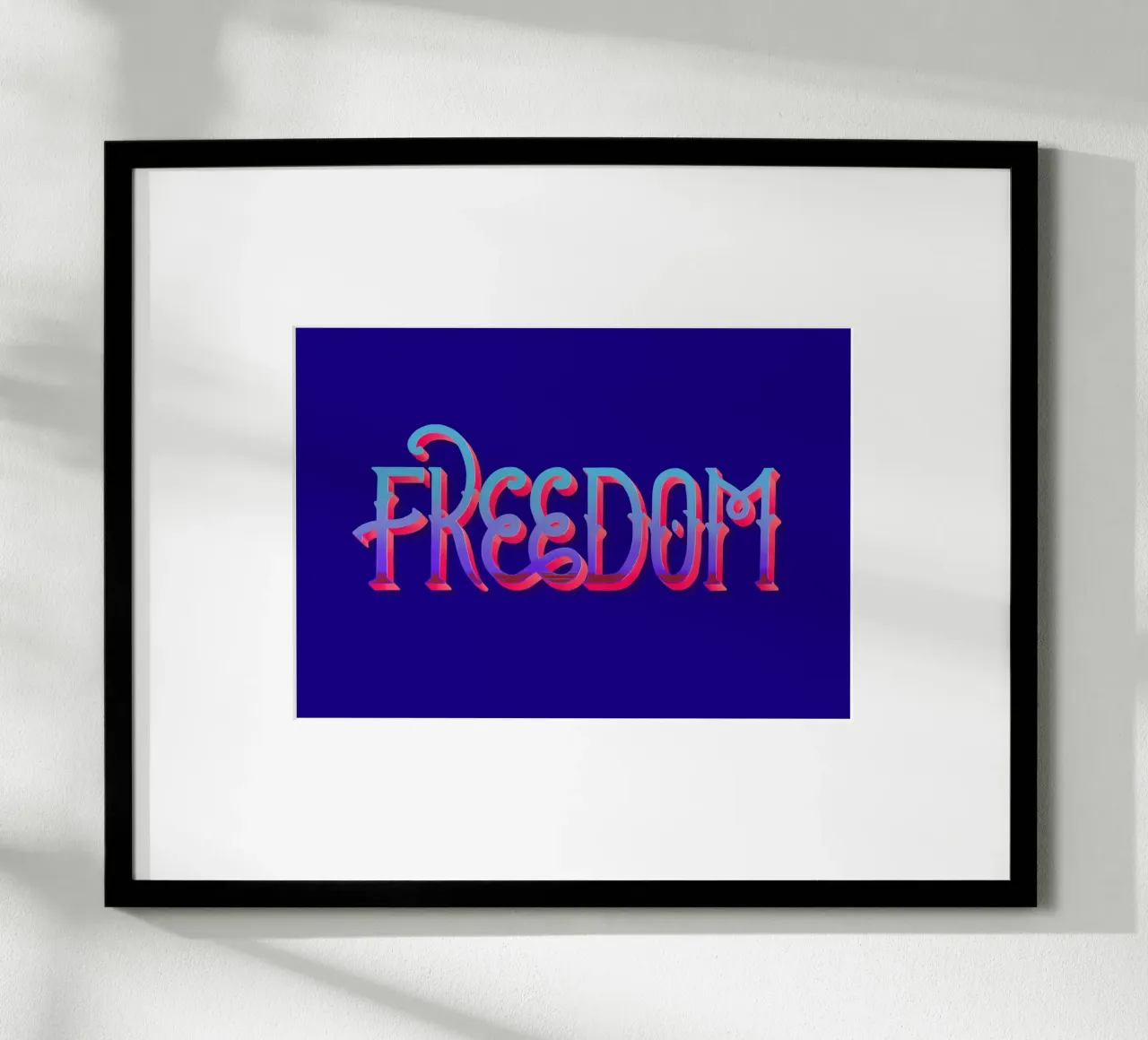 Freedom poster con telaio in alluminio da Glettering