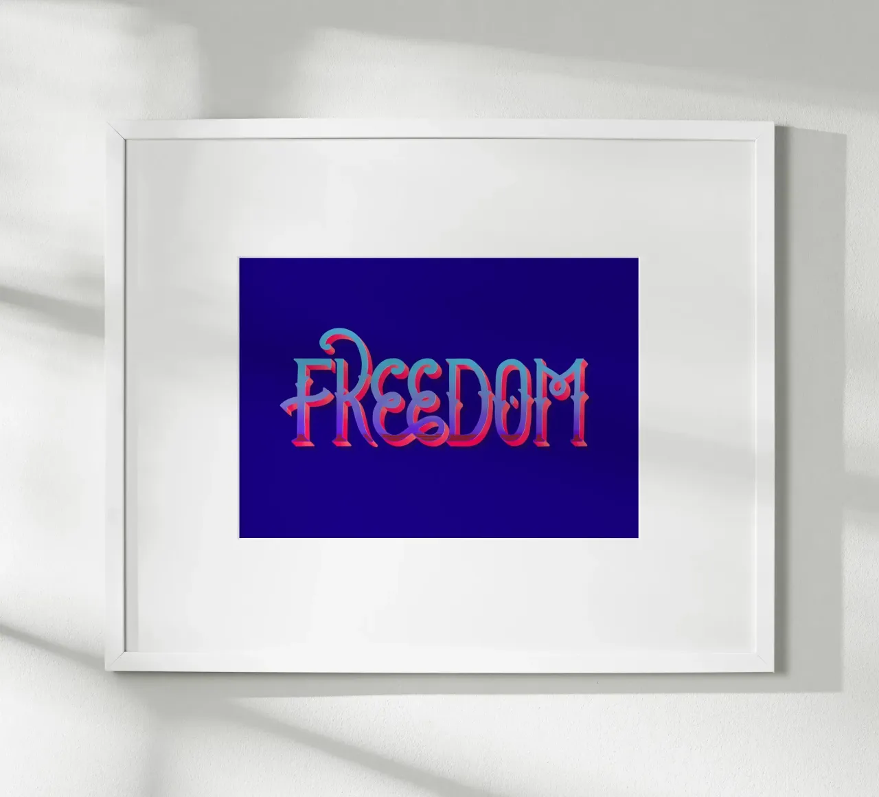 Freedom poster con telaio in alluminio da Glettering