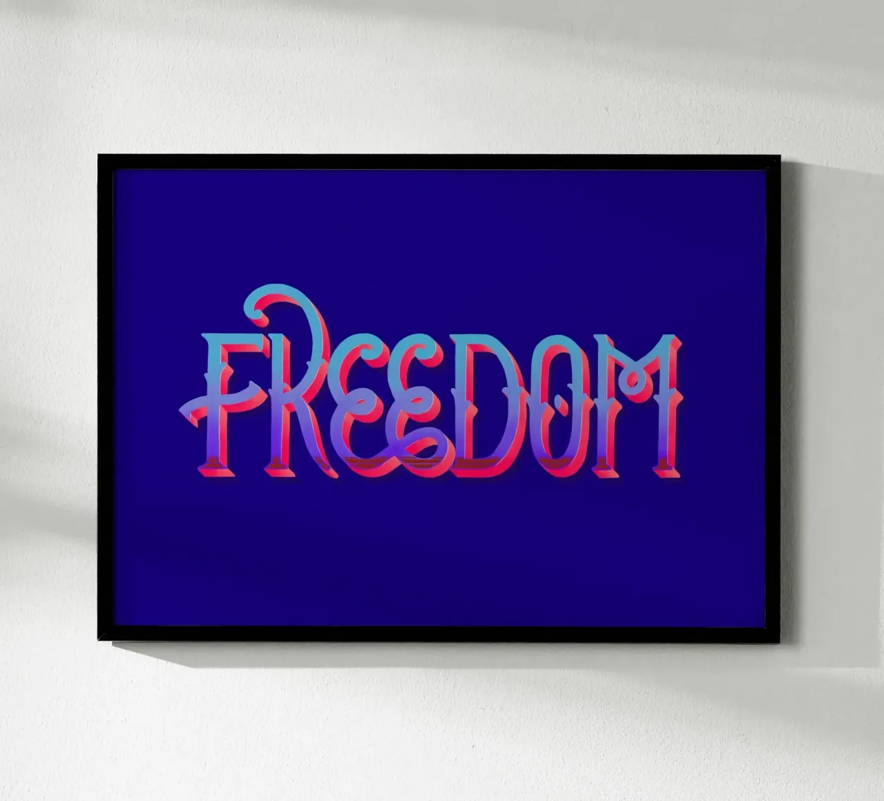 Freedom poster con telaio in alluminio da Glettering