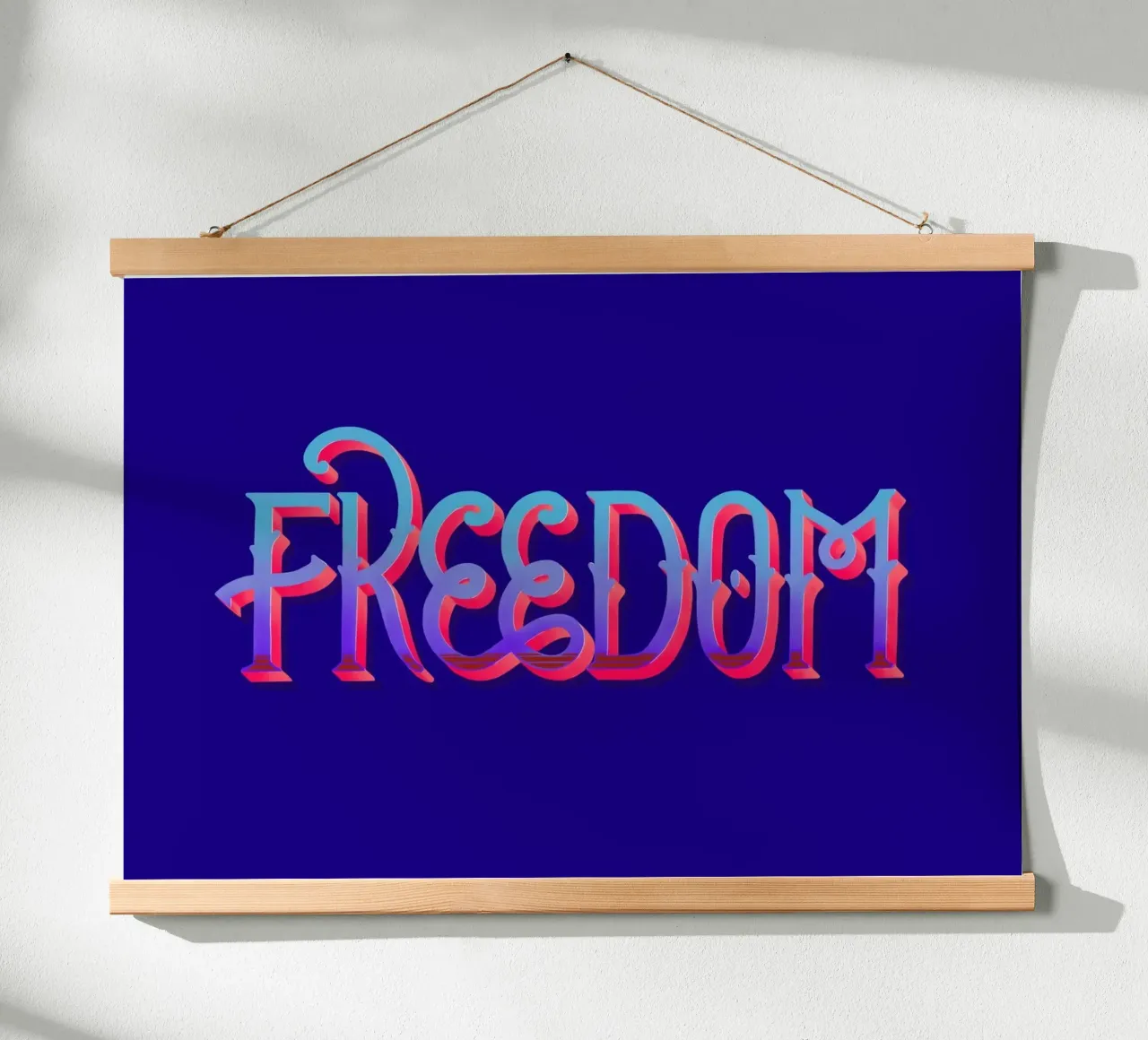 Freedom poster con telaio in alluminio da Glettering