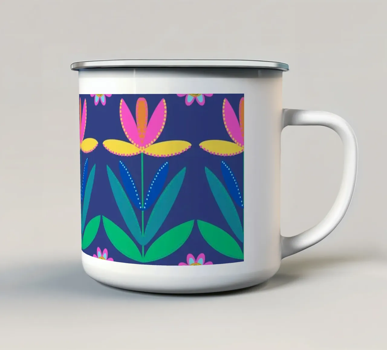 Tulipa stripes blau tazza in smalto da Miris bunte Modewelt