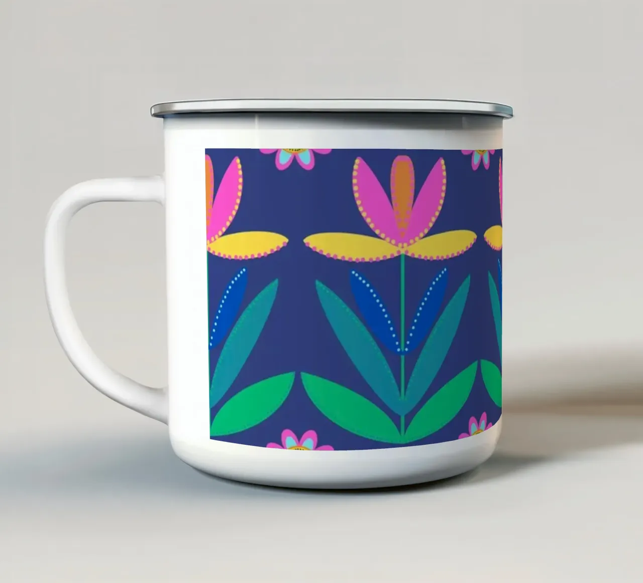 Tulipa stripes blau tazza in smalto da Miris bunte Modewelt