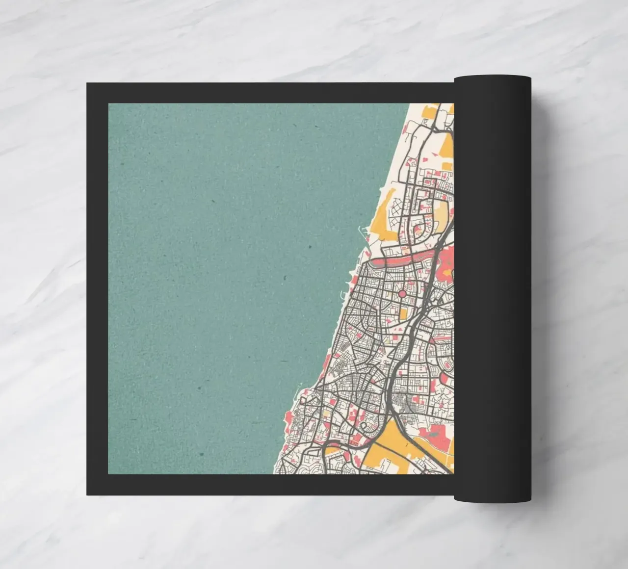 Tel Aviv Map Art paillasson de MOOODZART