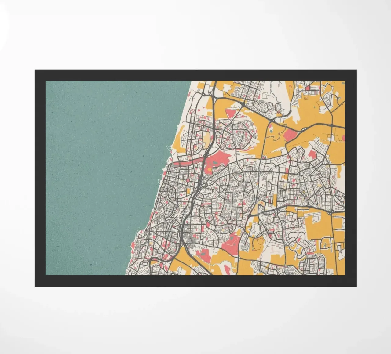 Tel Aviv Map Art paillasson de MOOODZART