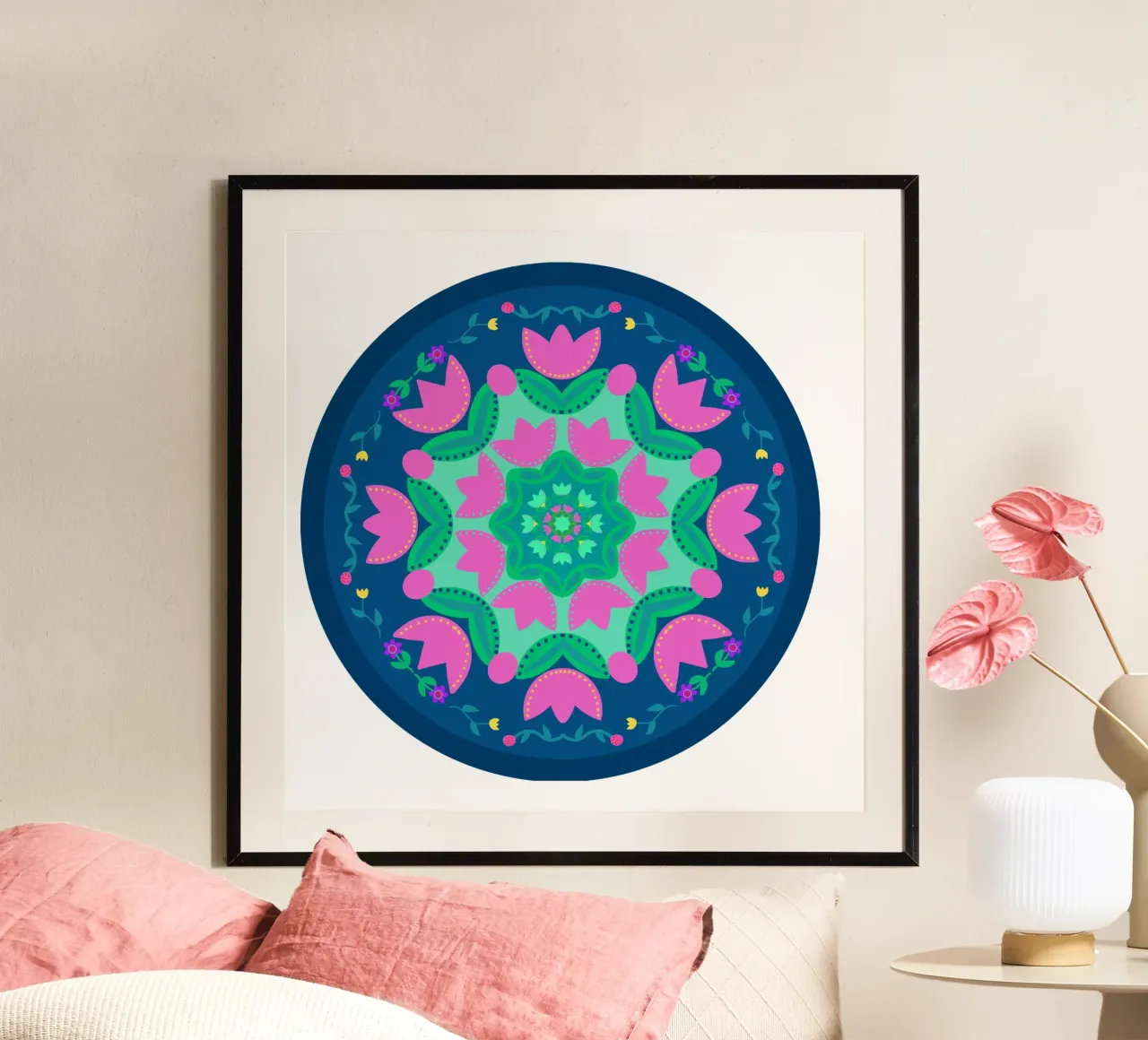 Tulipa blau rund poster da Miris bunte Modewelt