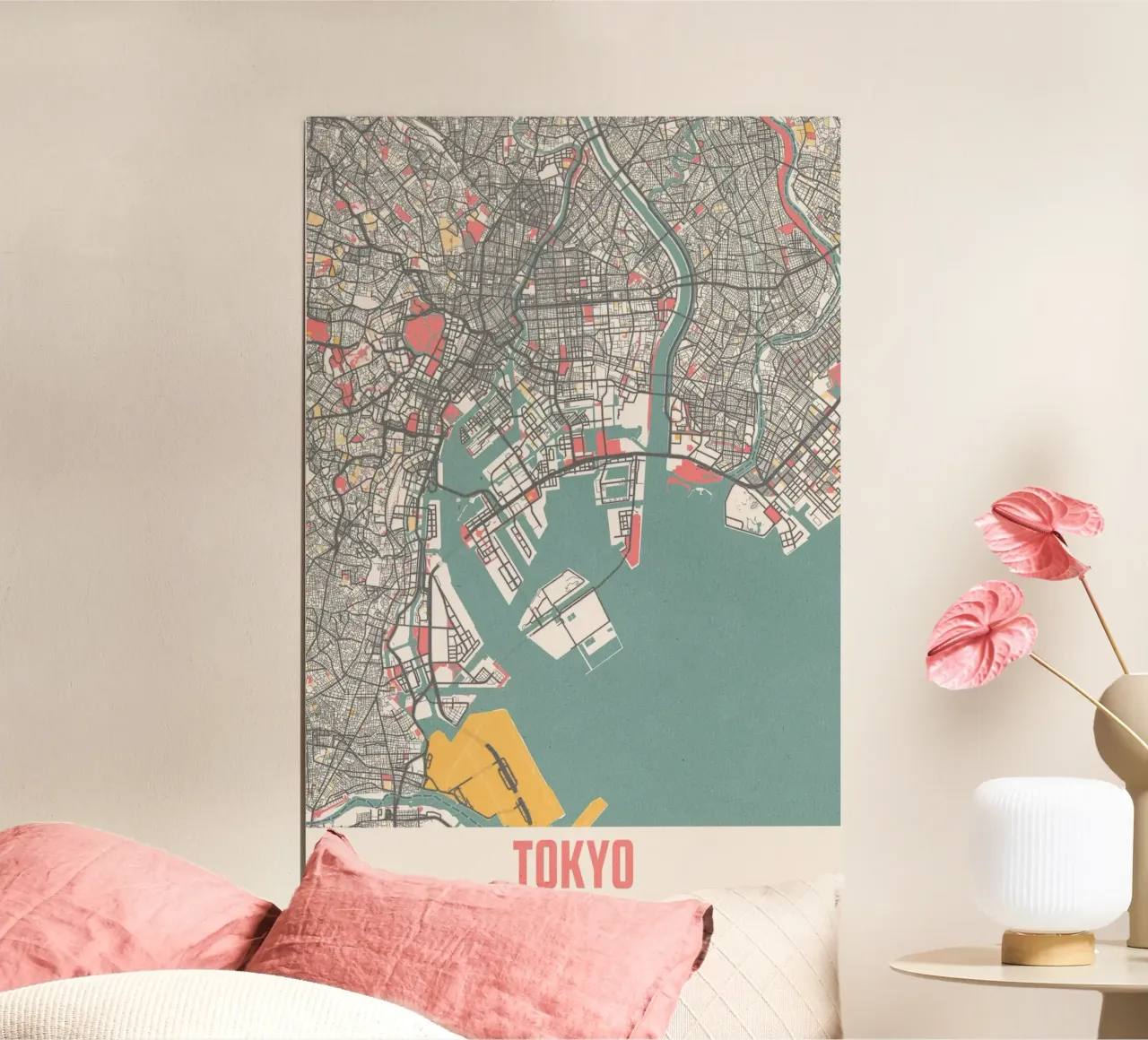 Mappa della città di Tokio carta hahnemühle da MOOODZART