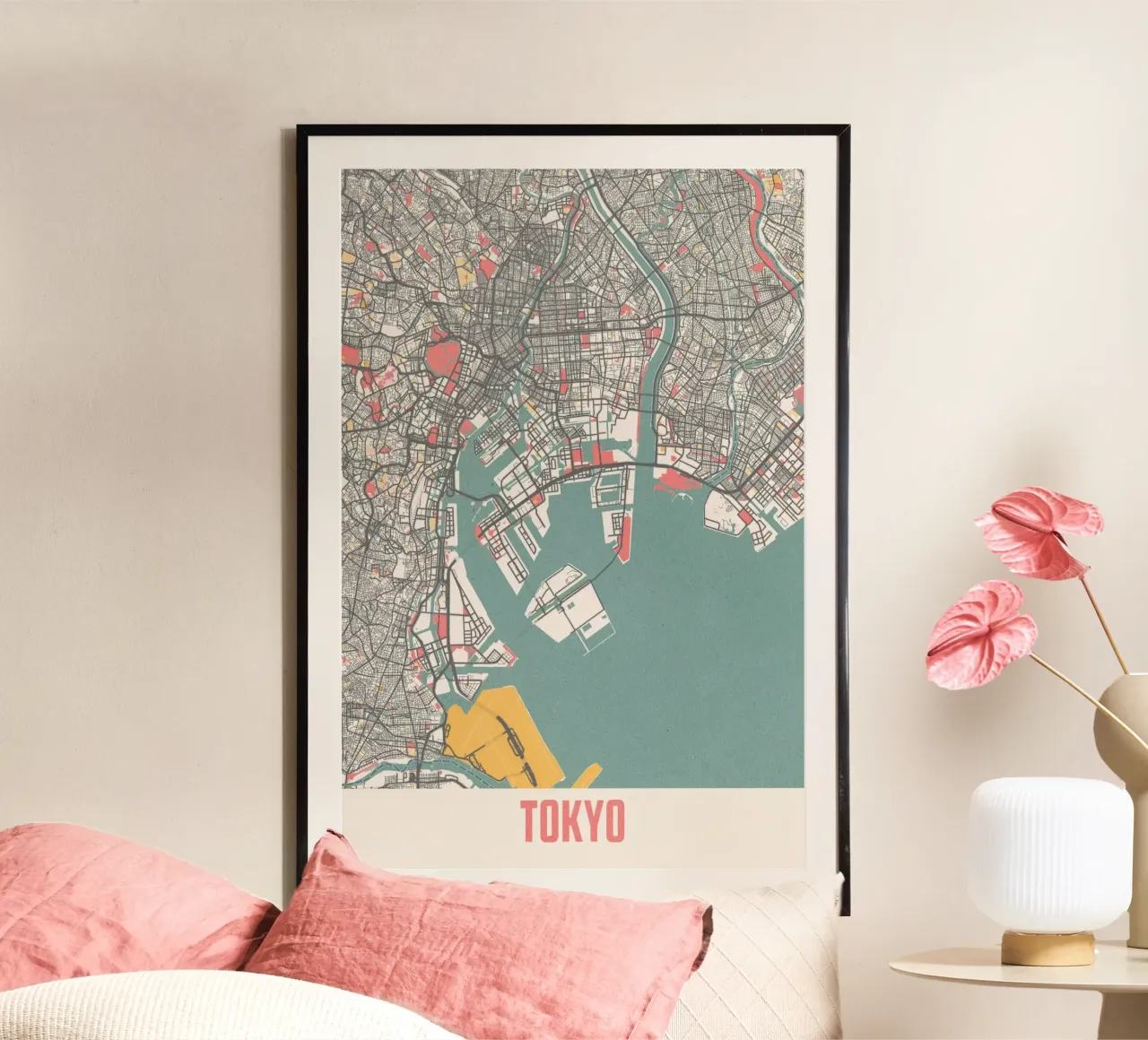 Mappa della città di Tokio carta hahnemühle da MOOODZART