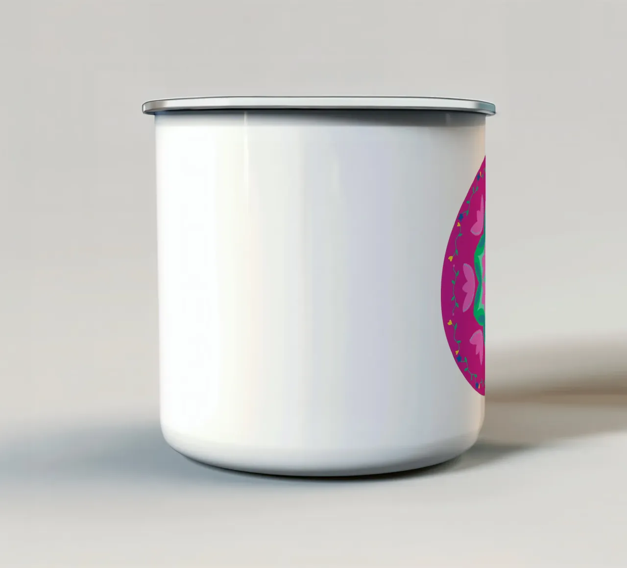 Tulipa rund pink tazza in smalto da Miris bunte Modewelt
