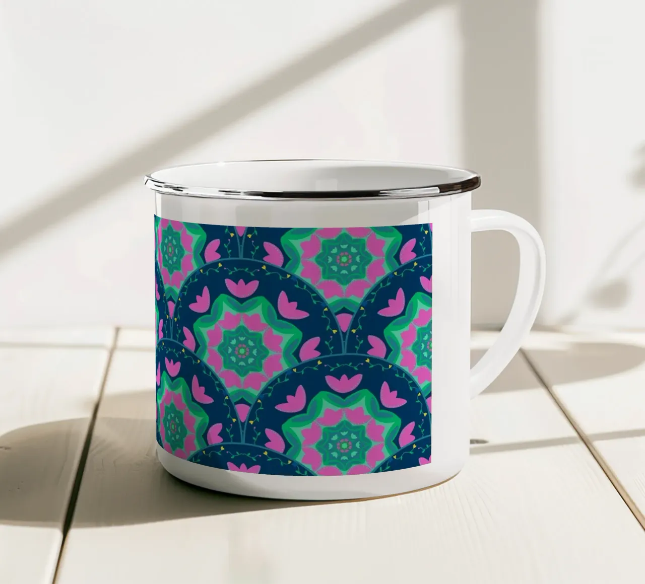 Tulipa blau Muschelmuster tazza in smalto da Miris bunte Modewelt
