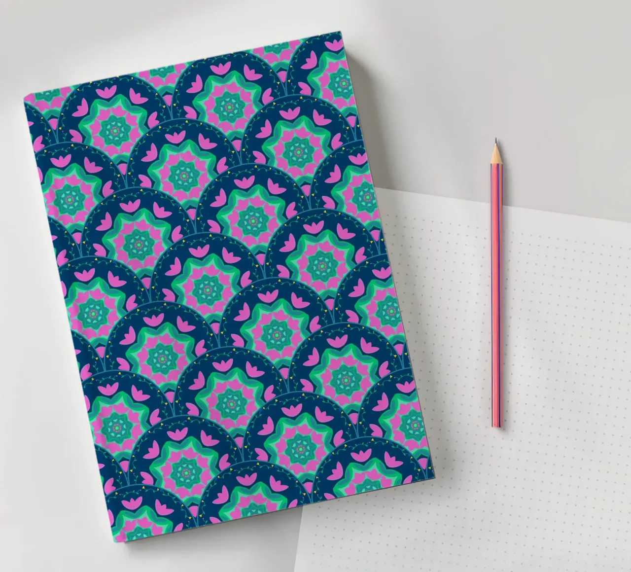 Tulipa blau Muschelmuster notebook by Miris bunte Modewelt