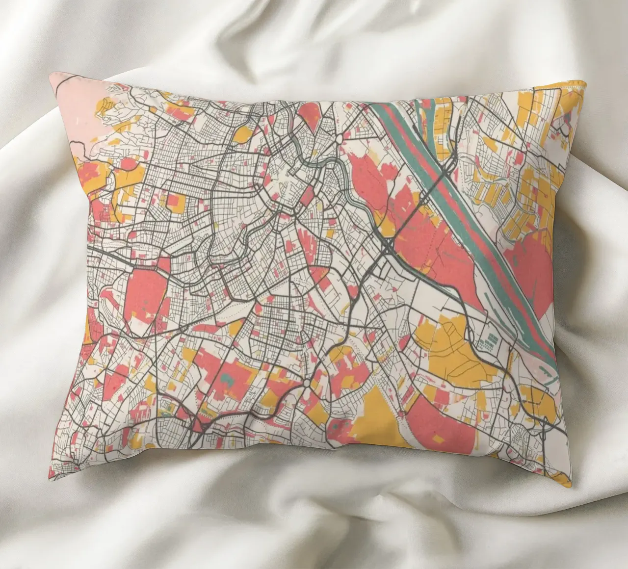 Impresión artística del mapa de Viena cojín de MOOODZART
