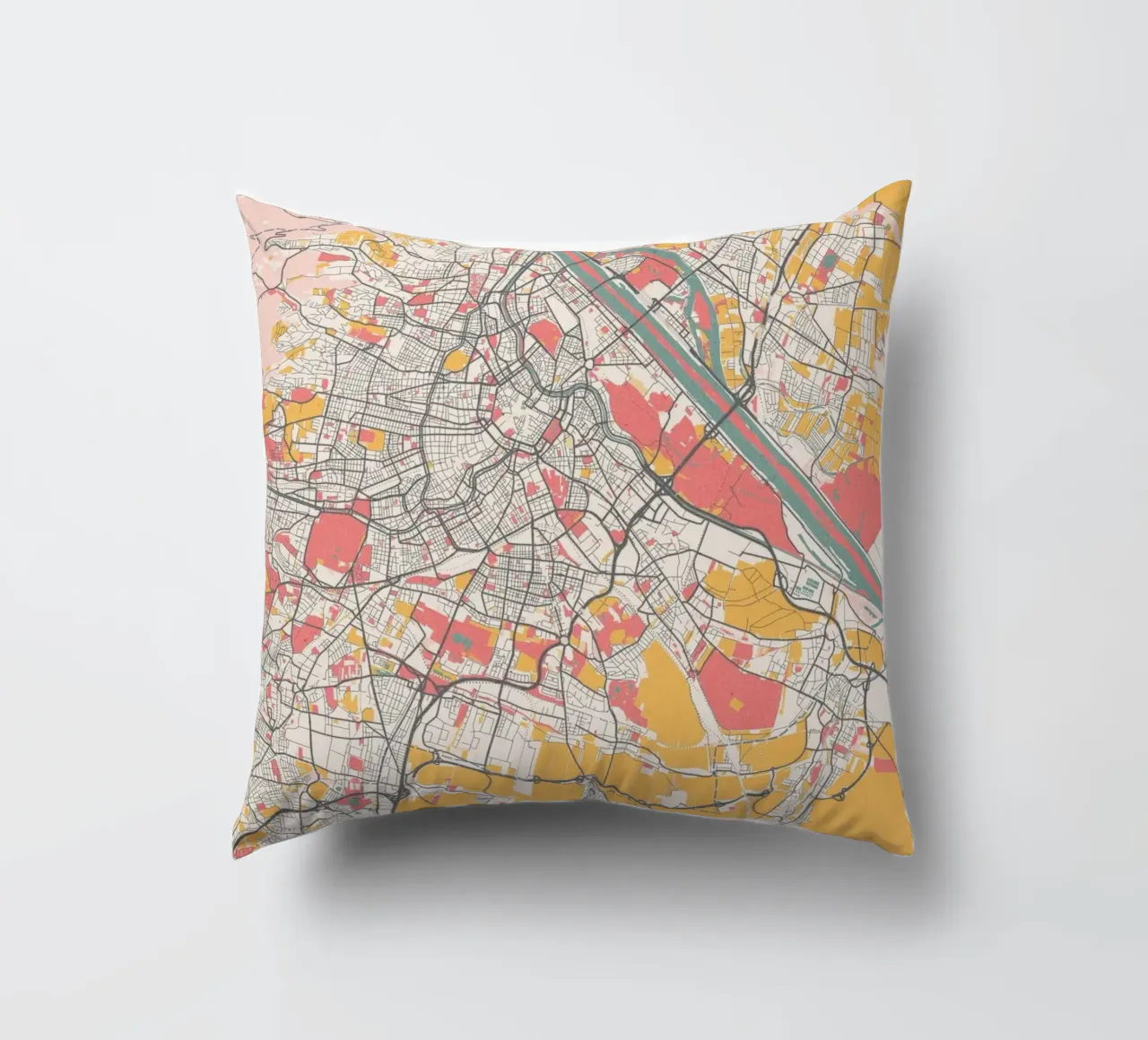 Impresión artística del mapa de Viena cojín de MOOODZART