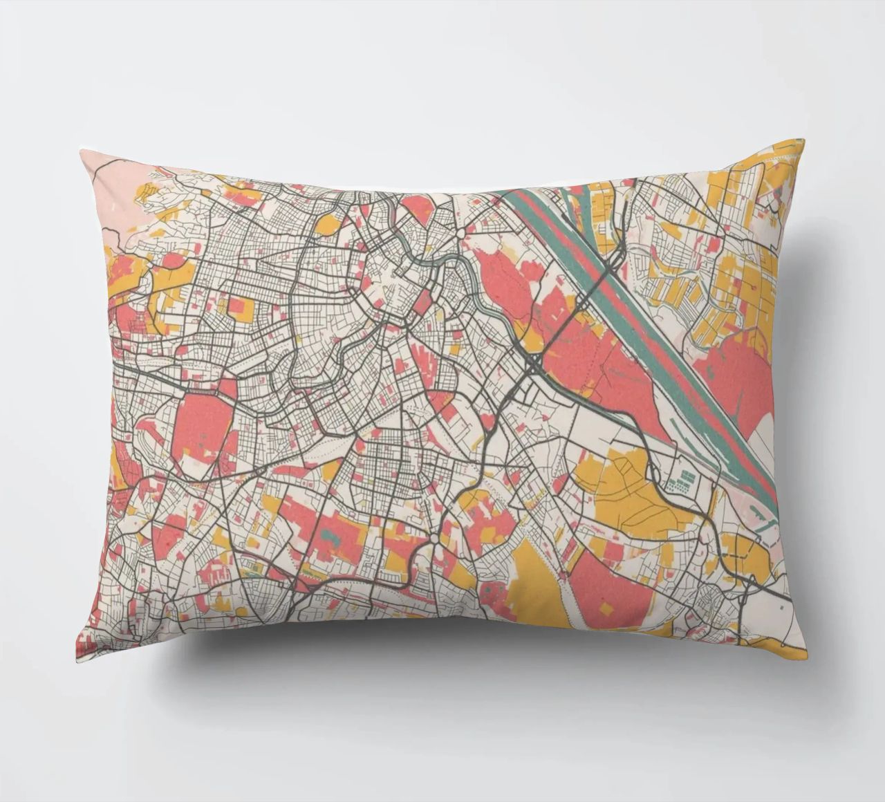 Wien Map Art Print Kissen von MOOODZART