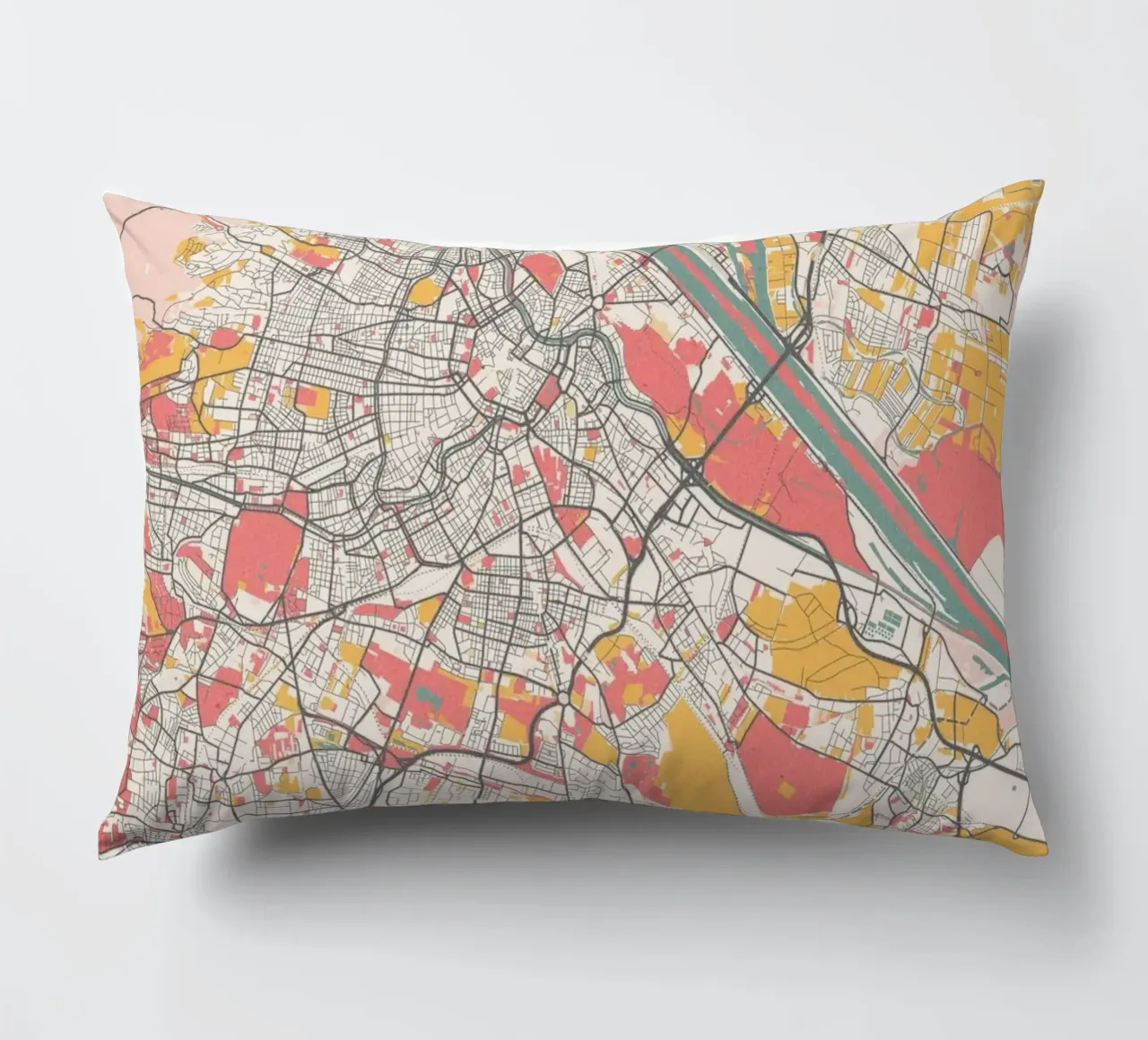 Impresión artística del mapa de Viena cojín de MOOODZART