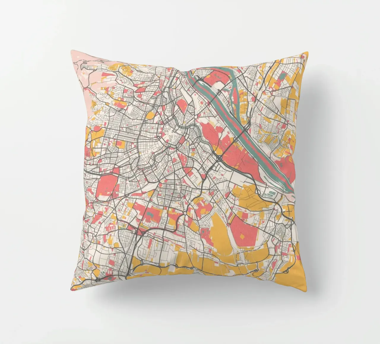 Impresión artística del mapa de Viena cojín de MOOODZART