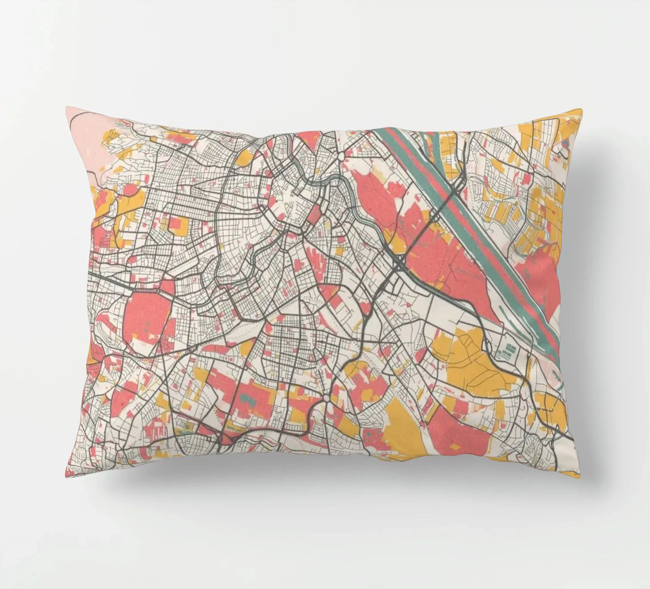 Wien Map Art Print Kissen von MOOODZART