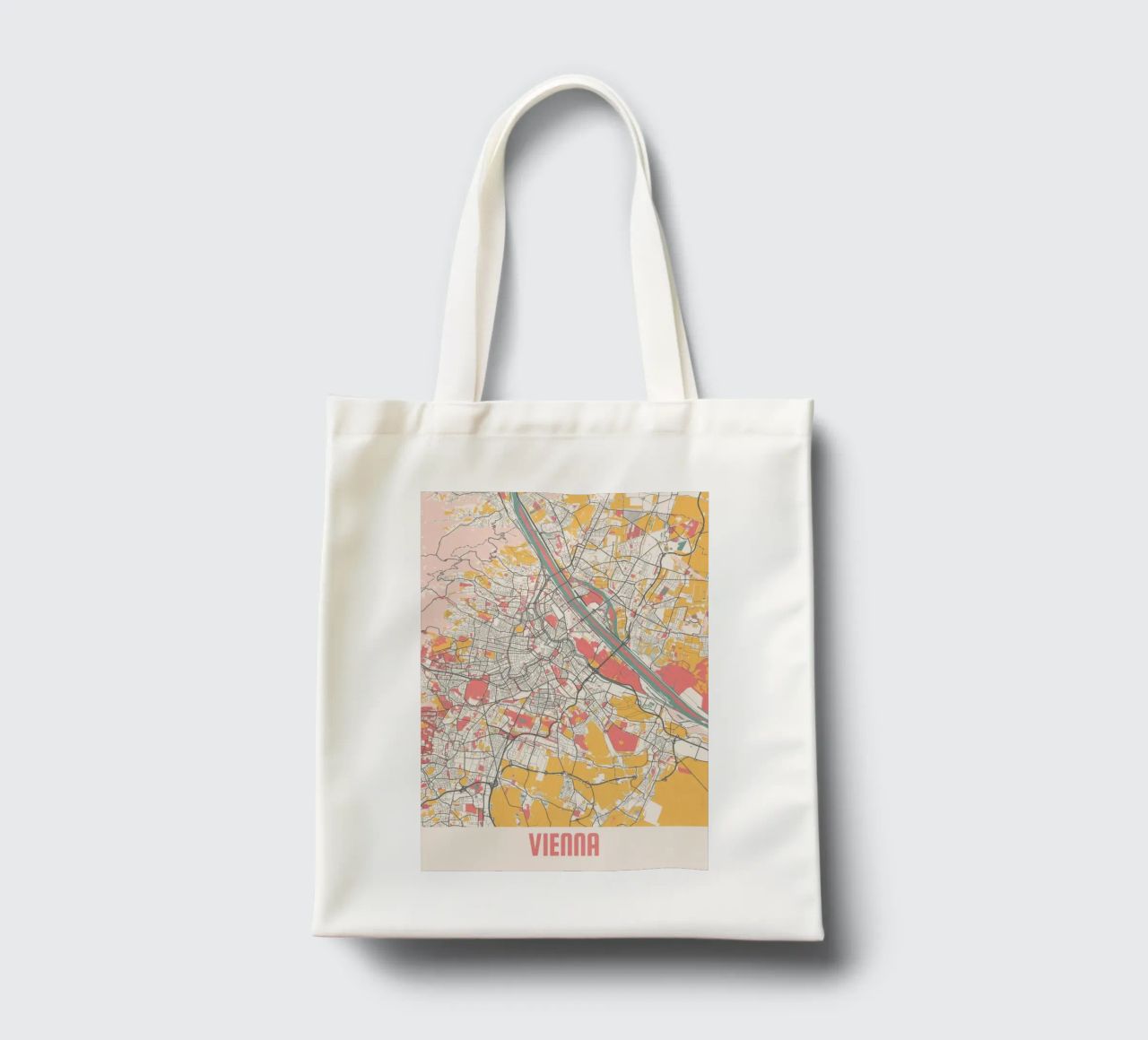 Wien Map Art Print Jutebeutel von MOOODZART