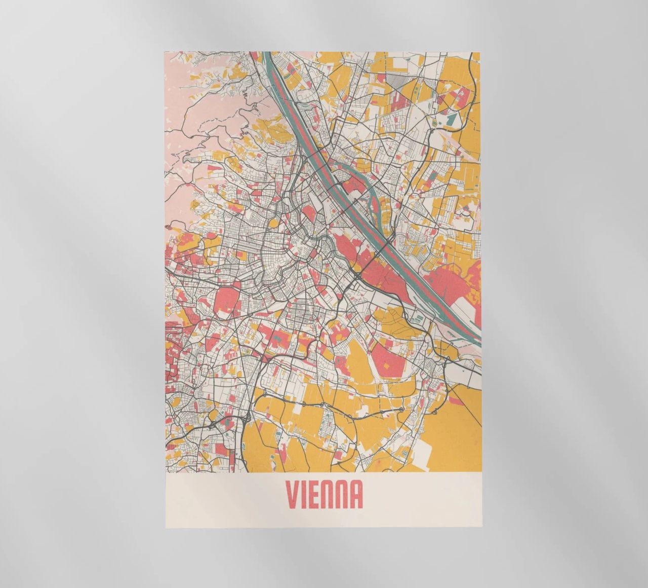 Wien Map Art Print Backlit Folie von MOOODZART