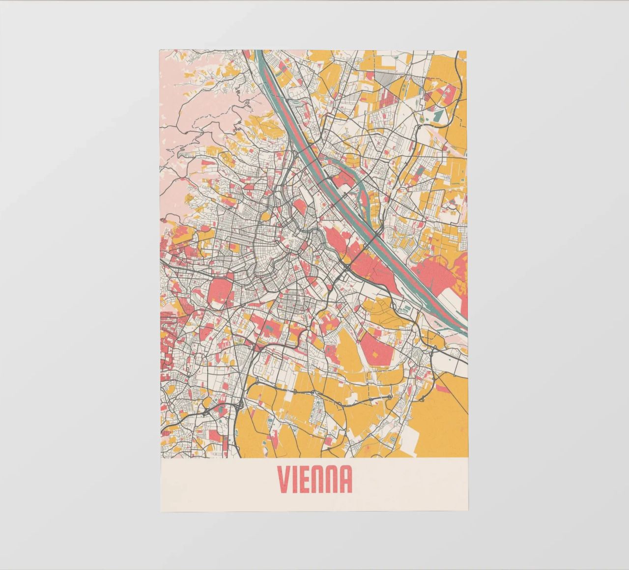 Wien Map Art Print Backlit Folie von MOOODZART