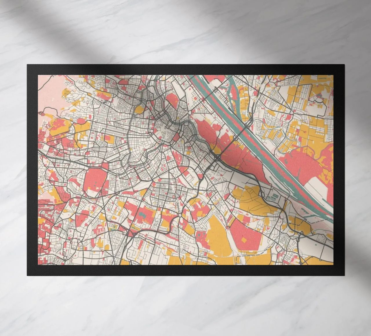 Wien Map Art Print Fußmatte von MOOODZART