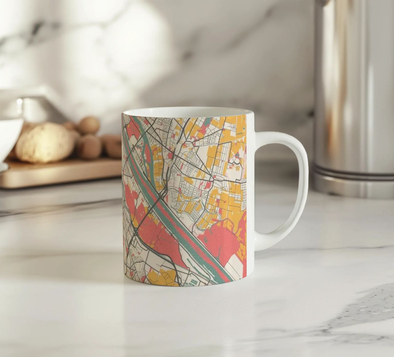 Wien Map Art Print Keramik Tasse von MOOODZART