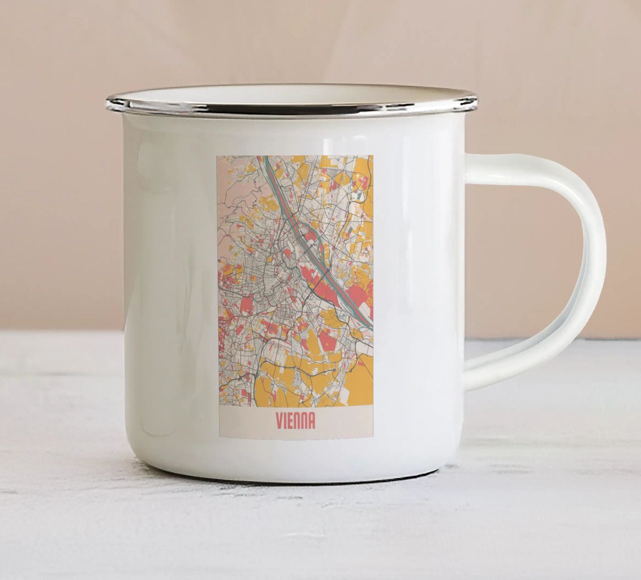 Wien Map Art Print Emaille Tasse von MOOODZART
