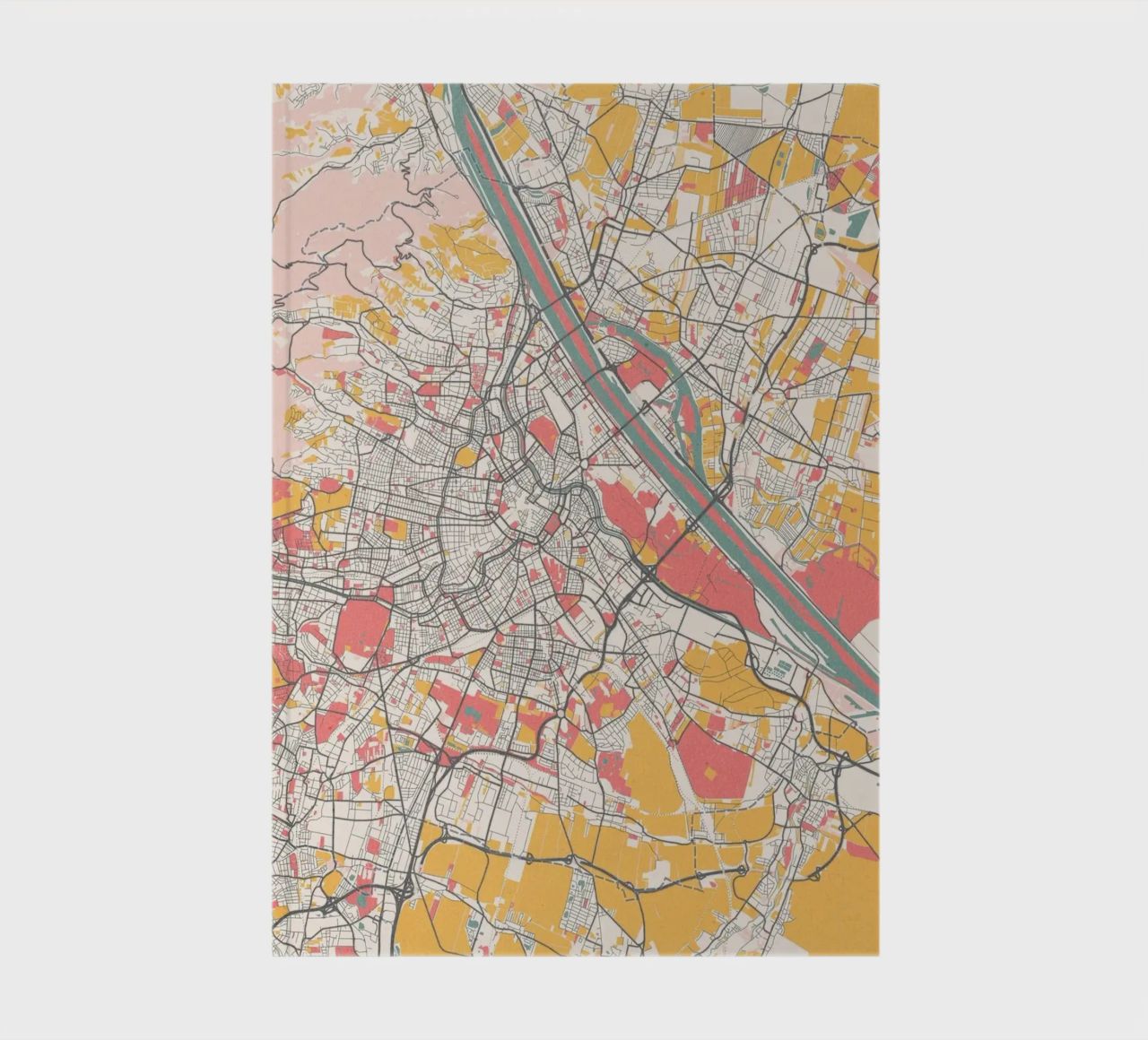 Wien Map Art Print Notizbuch von MOOODZART
