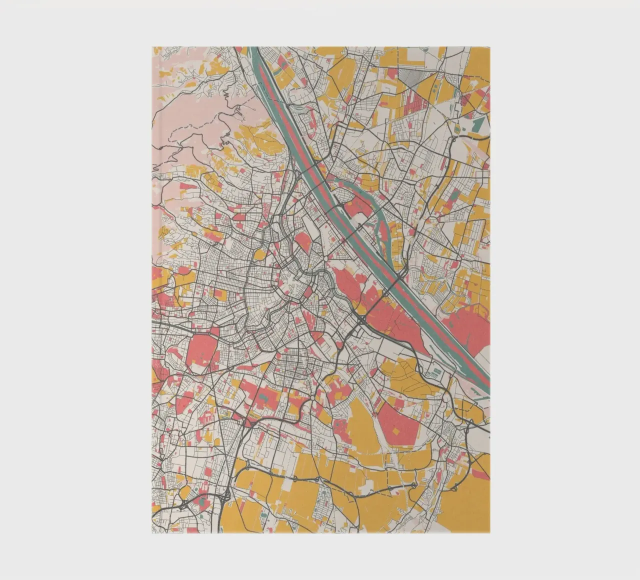 Stampa d'arte della mappa di Vienna diario da MOOODZART