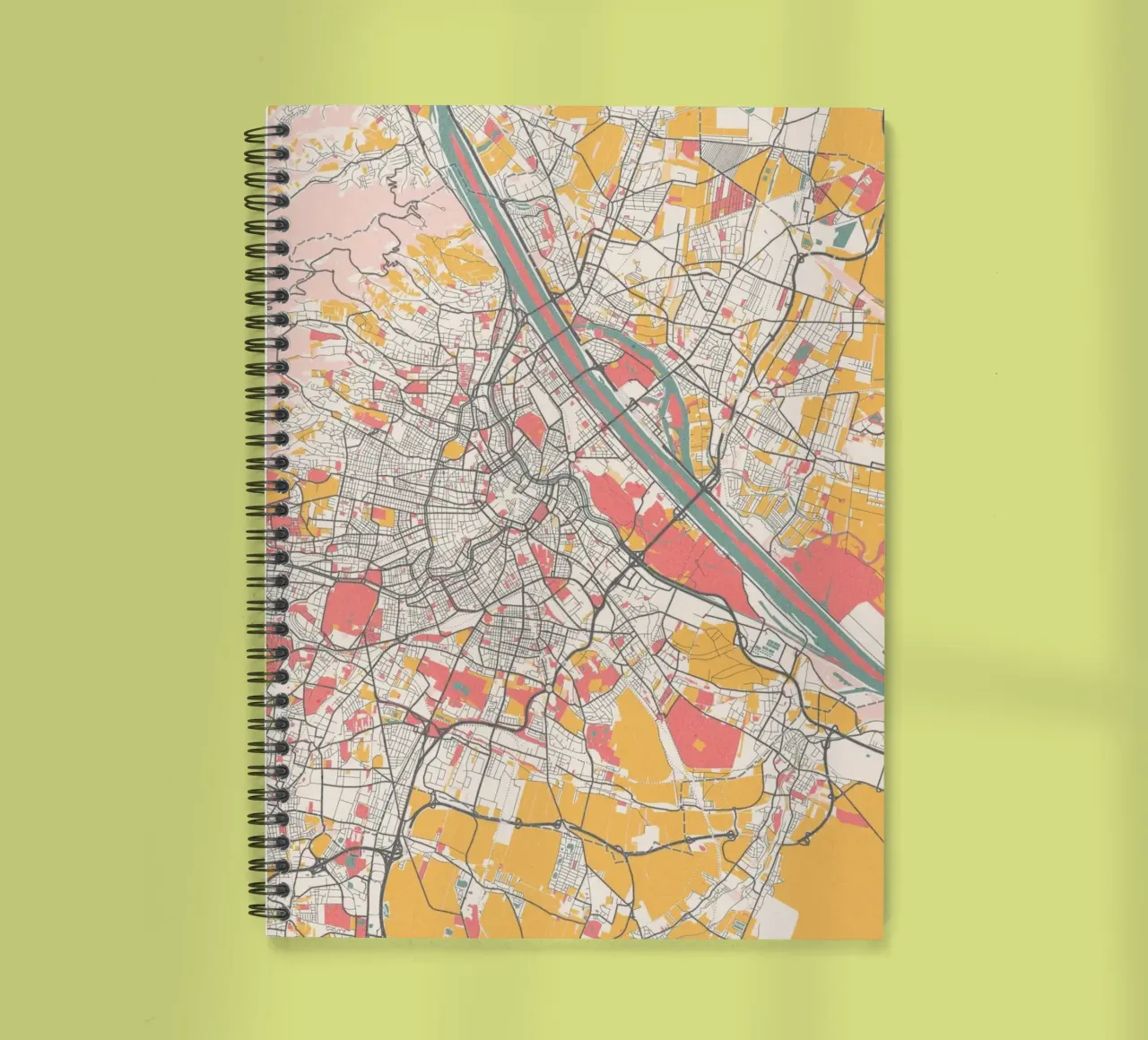 Vienna Map Art Print spiral notebook by MOOODZART