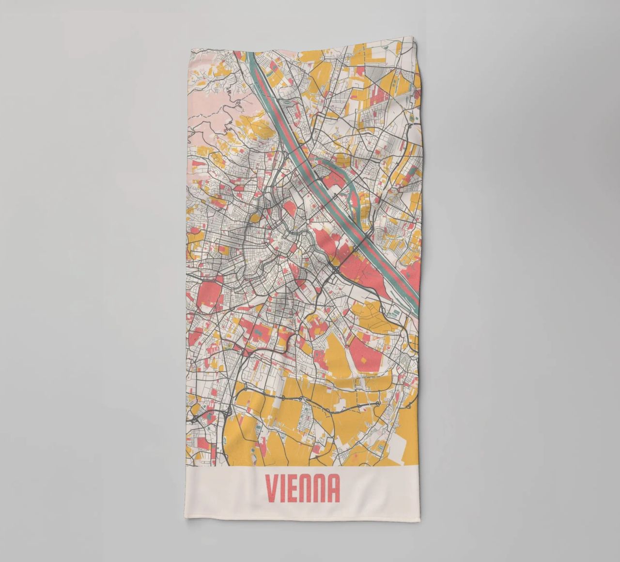Wien Map Art Print Handtuch von MOOODZART