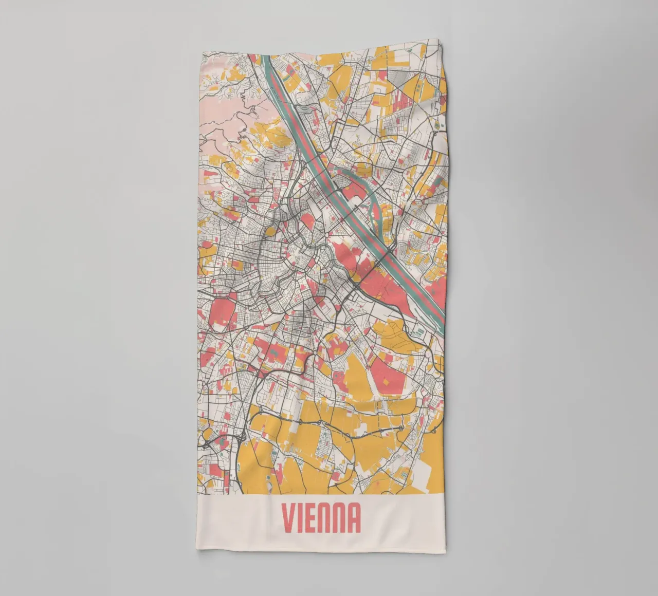 Wien Map Art Print Handtuch von MOOODZART