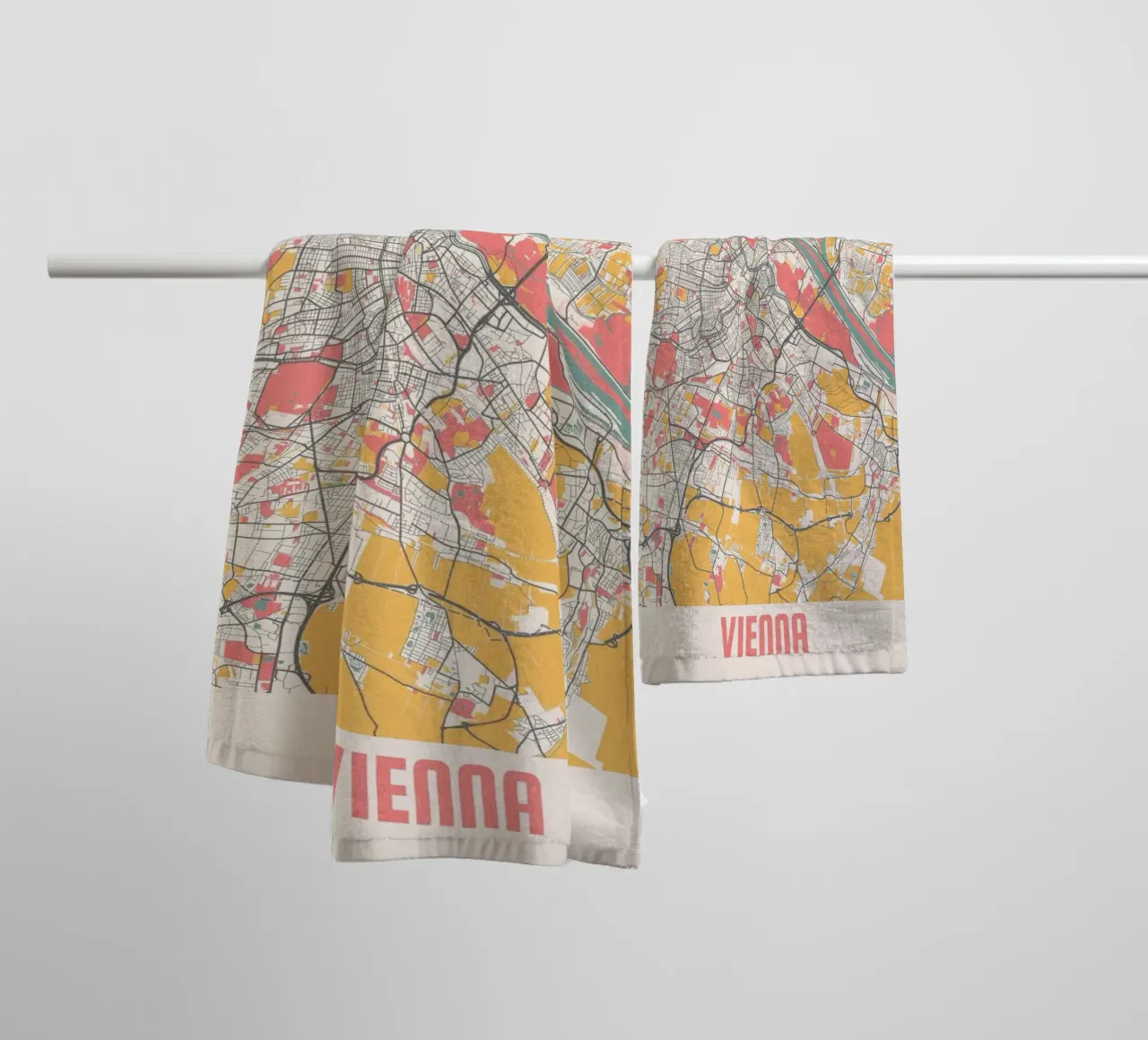 Vienne Map Art Print serviette de bain de MOOODZART