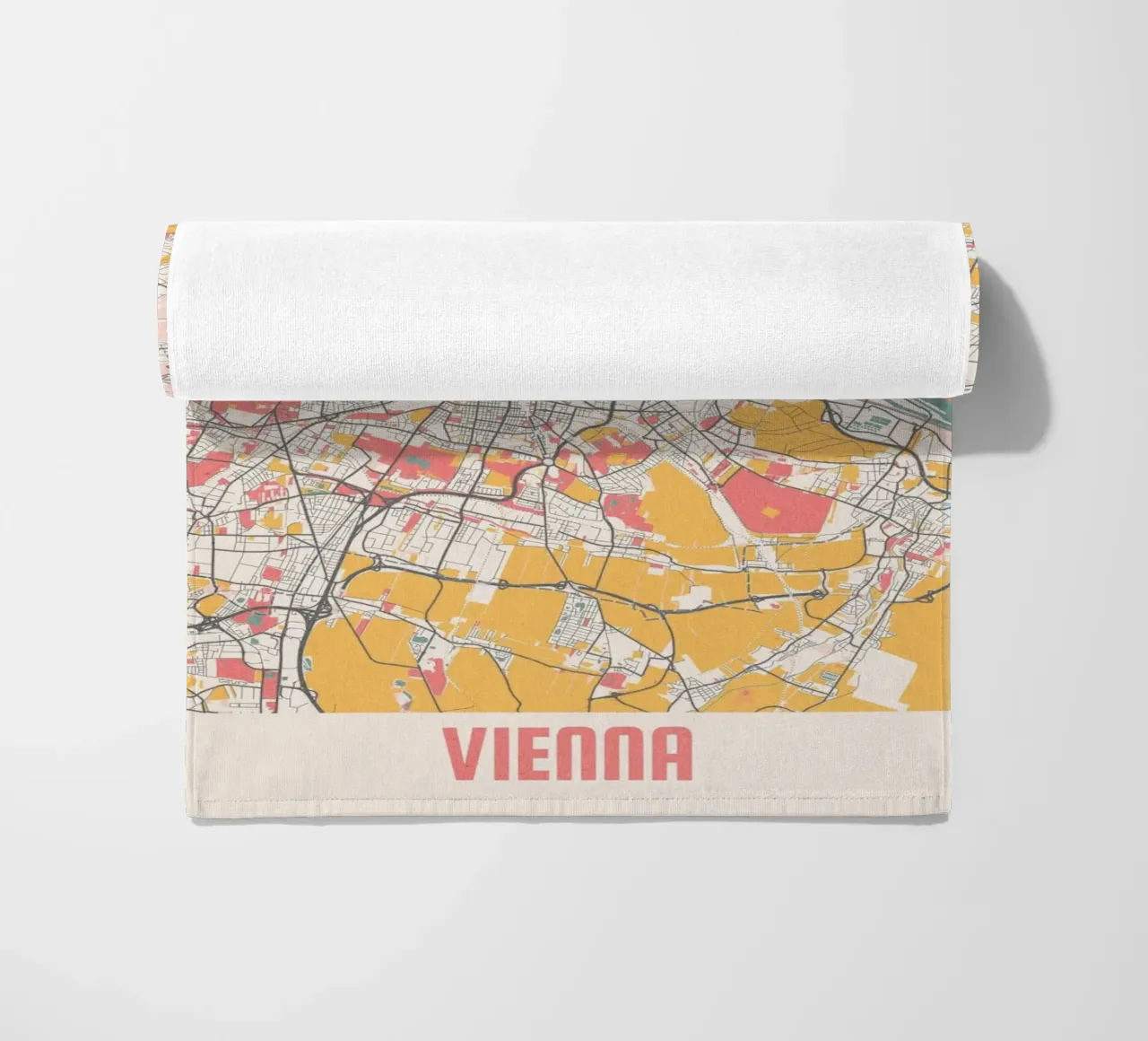 Vienna Map Art Print beach towel by MOOODZART