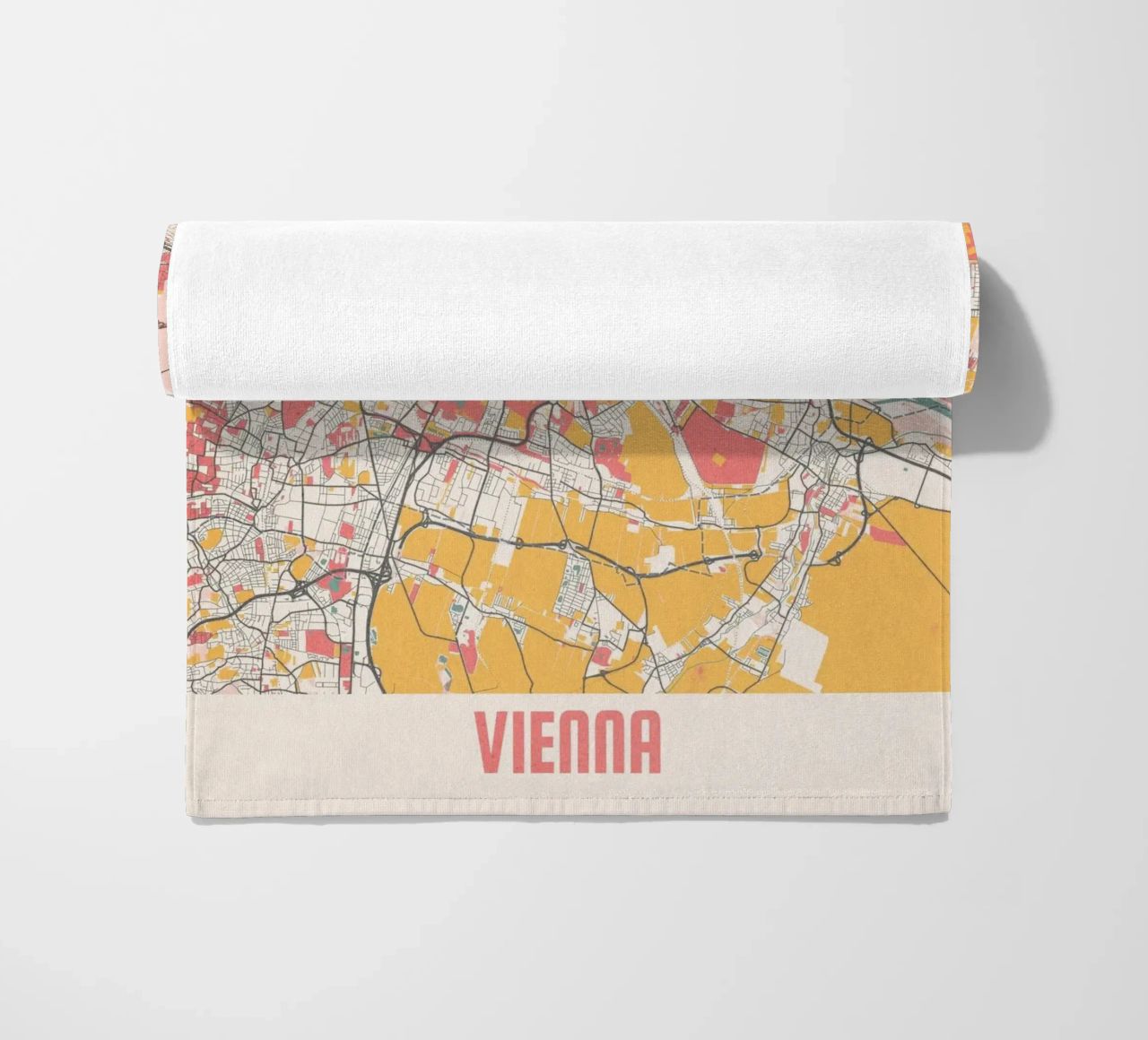Wien Map Art Print Strandtuch von MOOODZART