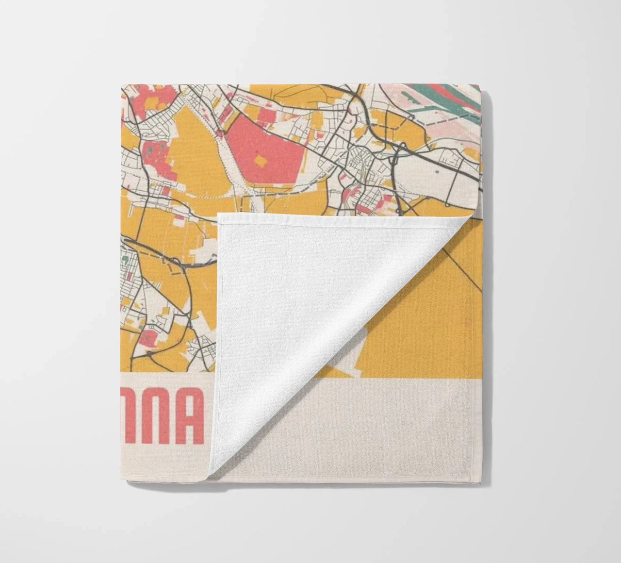 Wien Map Art Print Strandtuch von MOOODZART
