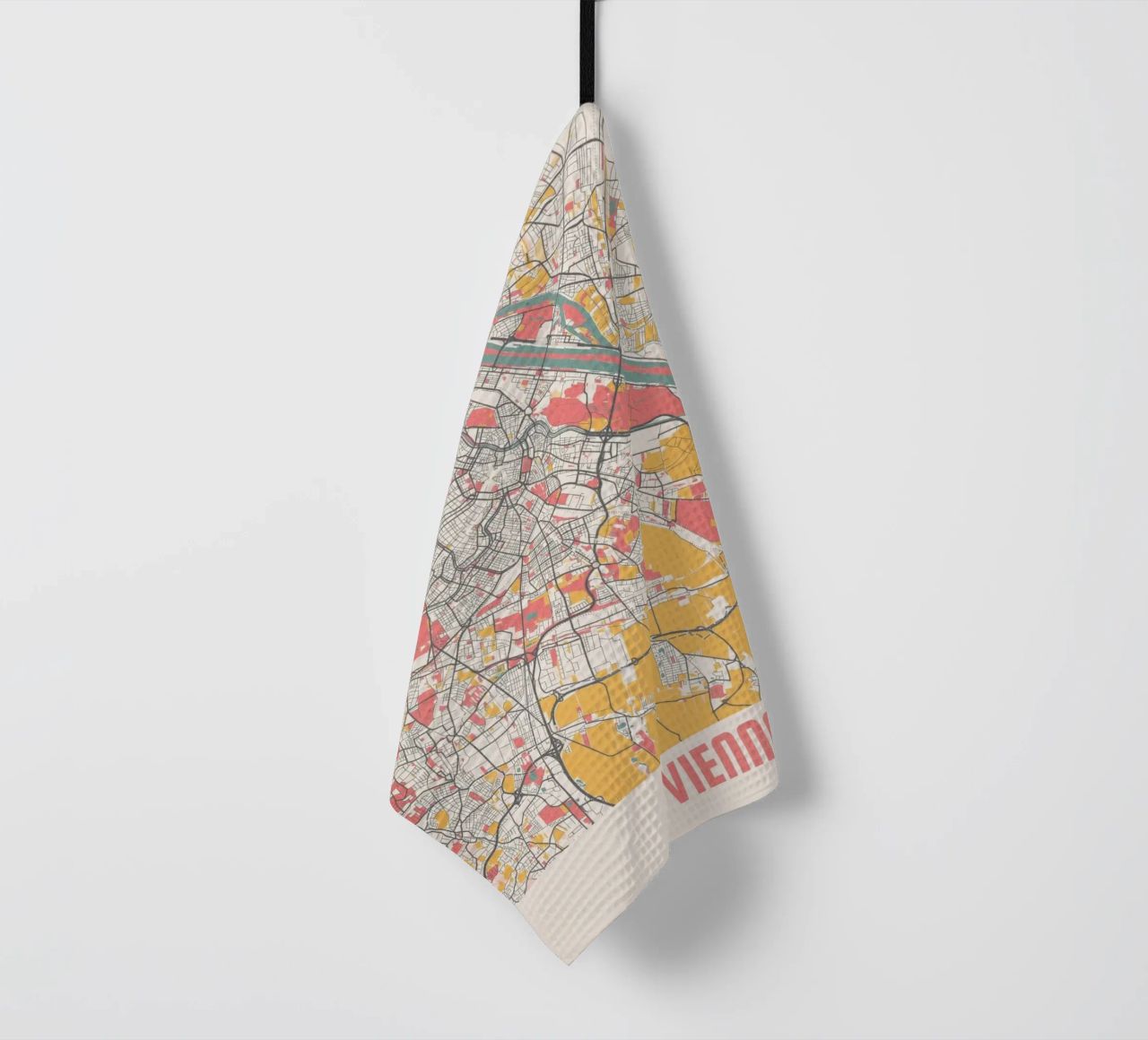 Wien Map Art Print Geschirrtuch von MOOODZART