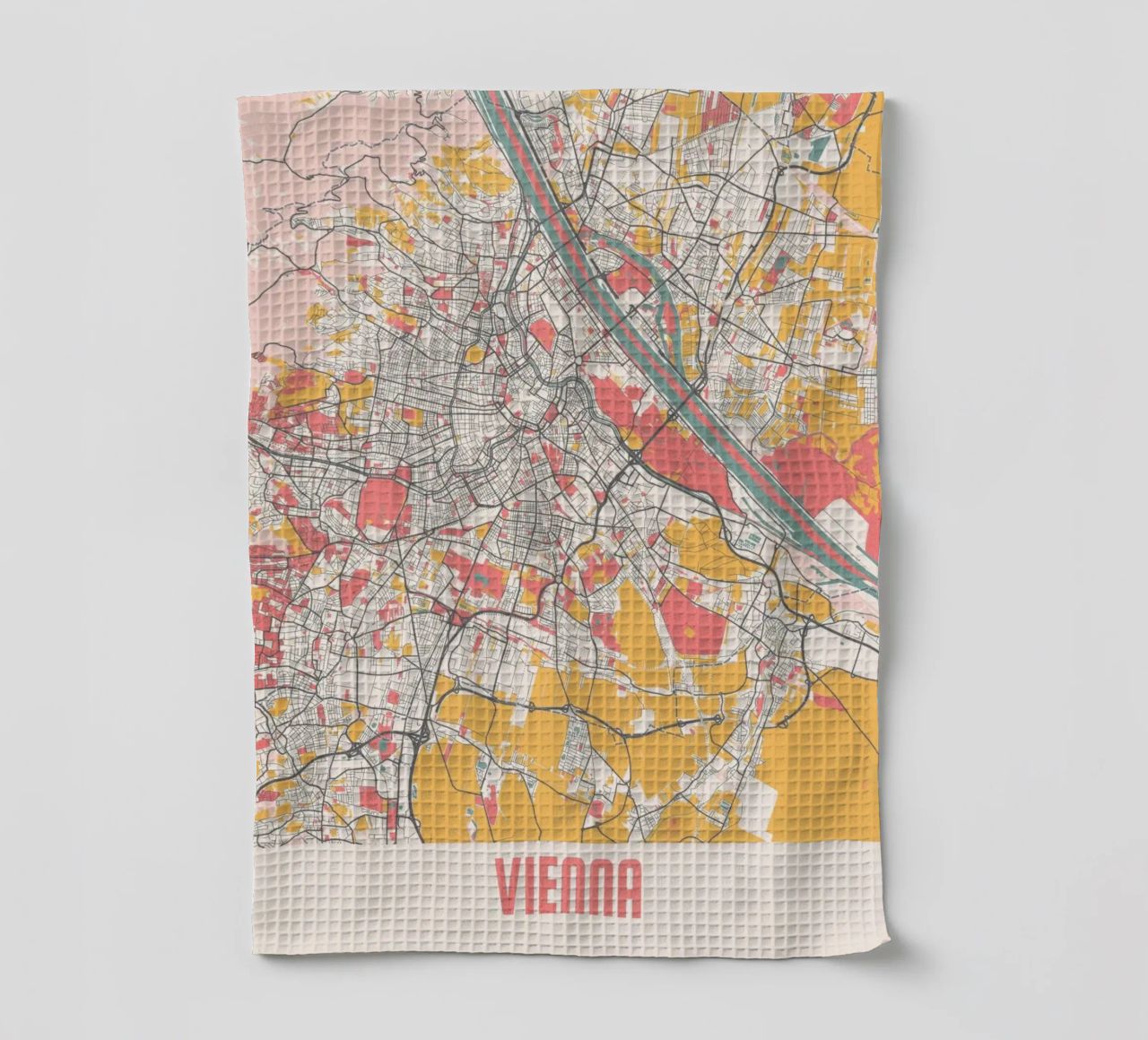 Wien Map Art Print Geschirrtuch von MOOODZART